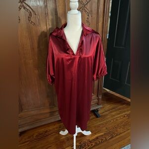 Maroon satin dress, new with tags Adrienne brand
